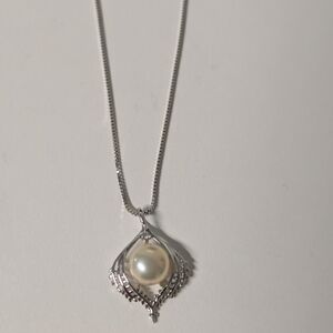 .925 Sterling Silver Freshwater Pearl Pendant Necklace